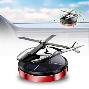 Corunkeer 자동차 공기 청정기, 헬리콥터 태양 에너지 회전 아로마테라피 알루미늄 합금 , 오래 지속되는 향기, 자동차 및 가정용 인테리어 장식 액세서리 레드