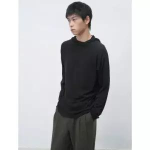 GENERALIDEA MAN 레이어드 소프트 후드티 [BLACK] / SBE4M02011 104423