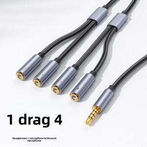 호환상품 1to 4 3.5mm 스플리터 어댑터 4폴 마이크 잭 포함 AUX 오디오 커플 케이블 듀얼 리스닝 스피커 차