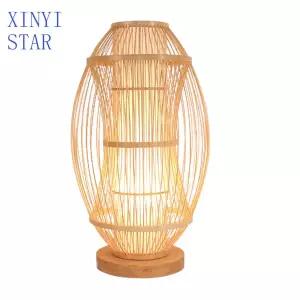 호환  작고 신선한 대나무 예술 대나무로 짠 램프 책상 램프 침실 침대 옆 가정용 다다미 램프