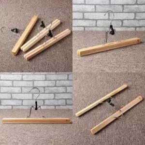 [생활] 바지걸이 원목 가정용 일자 3p 집게형 집게바지걸이