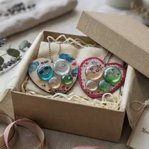 업사이클링 바다유리 하트 키링 만들기 키트 2세트