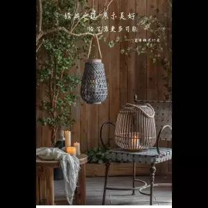 호환  창의적인 수제 대나무 장식품 양초 복고풍 대나무 랜턴 장식 BB 안뜰 거실 랜턴