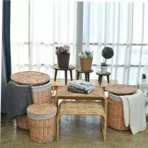 빨래바구니 빈티지 라탄바스켓 대형 빨래 세탁 바구니 햄퍼