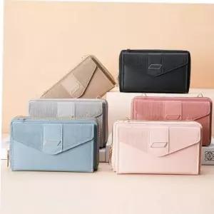 2단 핸드폰지갑 미니크로스백 스트랩 지갑 크로스 장지갑 지퍼 여성