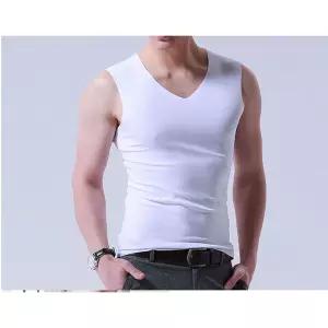 빅사이즈 남성용 V넥 무봉제 나시 아이스 쿨 런닝 BiC4+9xVH