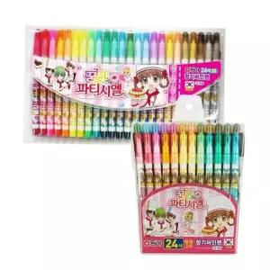 드로잉 여아용 (12개입) 동아 캐릭터랜덤 24색 향기싸인펜