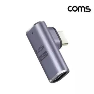 꺾임꺽임 TBZ Coms USB 4.0 Type C 꺾임 젠더 C타입 to M-F 상하죄우 GEN3 140W IH514