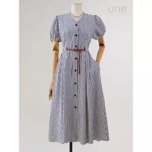 [하프클럽/윈]UNE시어서커 패턴원피스