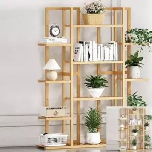 [생활] 7단 대나무 진열대 오크 인테리어선반 선반다이 빈티지나무선반 조립식선반 가구인테리어