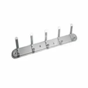 [생활] 벽고정형 옷걸이 2단 5구 실버 코트행거 마루행거 복도용 벽걸이