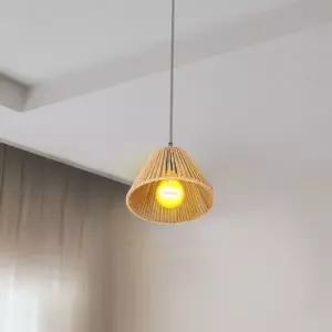 호환  보헤미안 라탄 램프 갓 위커 짜임 벨 펜던트 라이트 커버 테이블 플로어 월 스콘스 빈티지 대나무 장