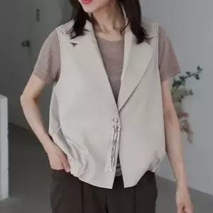 [하프클럽/쥬시팍시]밴딩카라 조끼 / 미시룩 엄마옷 중년여성 마담