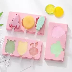 실리콘얼음틀 6종 3구 실리콘 캐릭터틀 아이스크림 몰드 모형트 1개