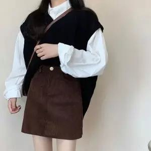 여성 겨울 코듀로이 A라인 미니스커트 하이웨스트 치마 2색