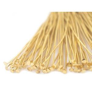 골드 컬러 헤드핀 100개 세트 3인치 규격 21게이지 보석 공예 부품 모음