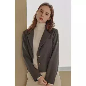 [리안뉴욕] 크롭 밑단 포인트 자켓