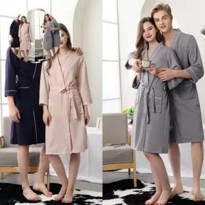 남성 와플 목욕가운 욕실 겨울 로브 골프가운