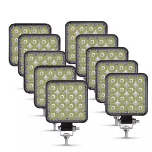 웰컴등 도어스팟 지프 트럭용 사각 스포트라이트 오프 차량용 오토바이 트랙터 SUV ATV LED 헤드라이트 12V