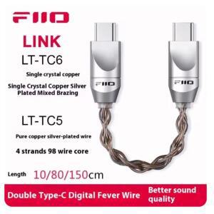 새로운 Fiio Link Lt Tc6s 디지털 오디오 케이블 USB Type-C 앰프 액세서리 모바일 디코딩 헤드폰 맞춤 데