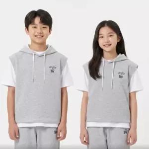 (이월행사) 소이주니어 여름옷 남자 여자 멜란지 후드조끼 셋업티 민소매티 4M0735