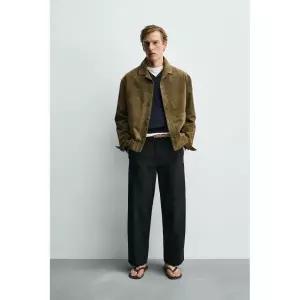 ZARA 스웨이드 이펙트 오버셔츠 - 카키