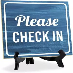 아크릴 이젤로 5인치 x 사각 테이블 사인을 체크인해 주세요 호텔 오피스 데코