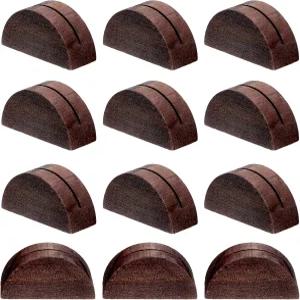 엘드라크 12개 나무 테이블 번호 스탠드 우드 플레이스 카드 홀더 사진 반원형 디자인 사무실 태그 메뉴