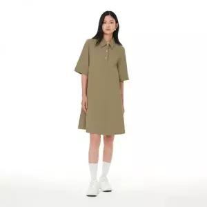 ANDAR 코튼 플레어 폴로 원피스