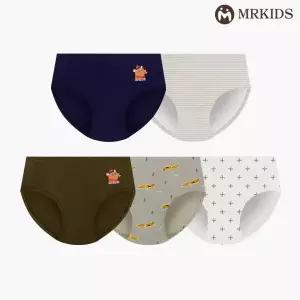 엠알 캠퍼 무형광 순면 남아삼각팬티 아동삼각속옷 5종세트1220707