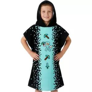 Minecraft Towelling 판초 청소년 후드 목욕 타월 흡수성 비치 타월 (멀티 타이 염료 )