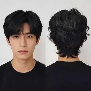 [골드스마일]남성 전체가발 자연스러운 헤어 패션 남자 가르마 통가발