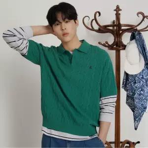 매장정품 BEANPOLE 빈폴 [빈폴] 케이블 칼라넥 니트 그린 (BC6251C40M) 1416051
