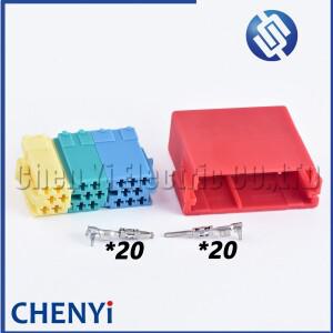 20 핀 자동차 범용 미니 소형 ISO 소켓 오디오 MP3 CD 플레이어 AUX 플러그 커넥터 VW VM20A Passat B5 Bor