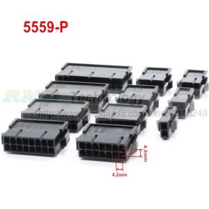 10 개/몫 검정색 5559-P 4.2mm 자동차 배선 하네스 커넥터 암 2 - 12 핀 PC/컴퓨터 ATX 그래픽 카드