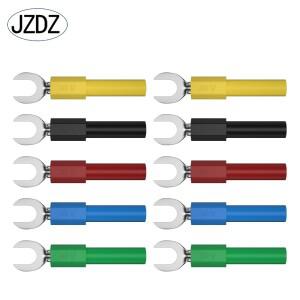 JZDZ 10피스 6MM 절연 포크 스페이드 U 형 와이어 커넥터 전기 압착 단자 구리 바나나 소켓 4mm J.20016