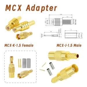 MMCX 남성 여성 크림프 스트레이트 커넥터 어댑터 RG316/174 동축 케이블용