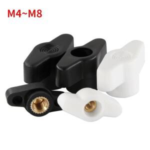 블랙 화이트 27-36  플럼 베이클라이트 손 조임 너트 / 나비형 플라스틱 손잡이 관통홀/블라인드홀