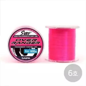 바다루어 원투낚시 나일론 모노라인 낚시줄 형광핑크 600m 6호