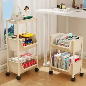 [생활] 선반 3단 조립식 이동식정리트레이 조립트롤리 트레이
