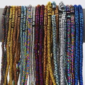 DIY 쥬얼리 제작용 헤마타이트 스톤  자연 웨이브 스페이서   비즈  팔찌 목걸이 귀걸이  블루  블랙  골드