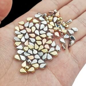 6mm 워터 드롭 모양 CCB 골드 실버 도금 스페이서 루즈 비즈 쥬얼리 만들기 DIY 목걸이 팔찌 액세서리 100