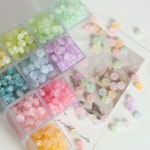 5x8mm 원형 파손된 옥 무광 유리 비즈  쥬얼리 제작 DIY 수제 팔찌 목걸이 액세서리용 루즈 스페이서