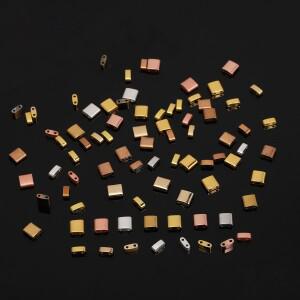 5x5x2mm 천연석 무광택 매트 투홀 헤마타이트 미네랄 스페이서 비즈  쥬얼리 제작 DIY 팔찌 귀걸이용