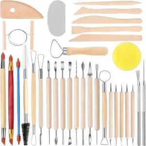 토보툼 도자기 조각 도구 32PCS 점토 세트 전문가 미술 공예
