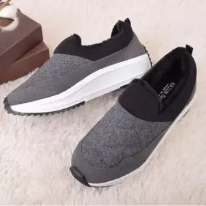 엄마선물 키높이 통굽 슬립온운동화 방한 털신 끈없는신발 단화