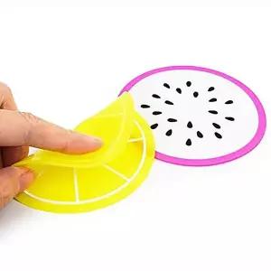 [하프클럽/알티피아]과일모양 실리콘 컵받침 레몬 잔받침 커피숍 컵코스터