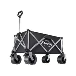 바퀴큰 접이식 아웃도어 웨건 산악용 이동식 카트 야외 트레일러 이지캐리 대용량 블랙 견인