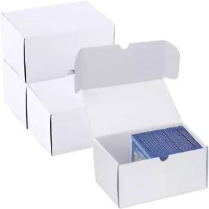 XRACV 탑로더 트레이딩 카드 보관함 4팩 100카운트 화이트 골판지 벌크 스포츠 TCG/매직/Mtg 농구 수집