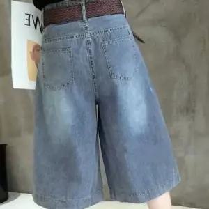 빈티지 와이드 청 찢청 바지 반바지 빅사이즈 핫팬츠